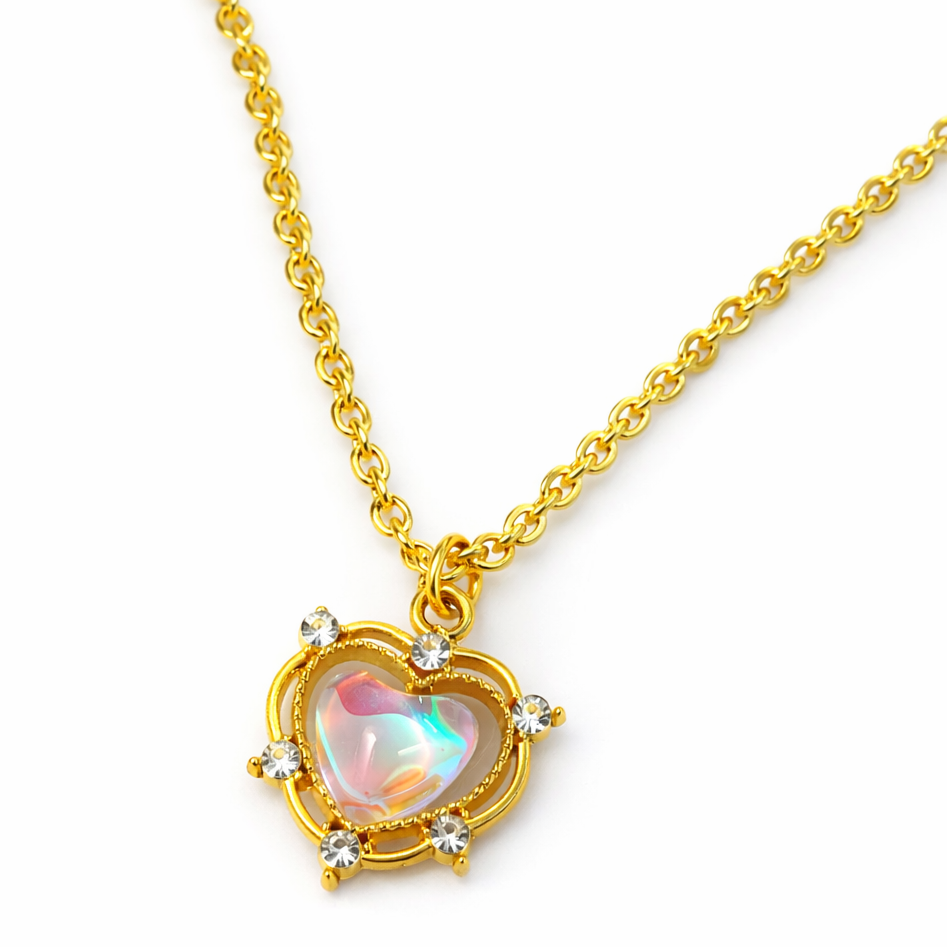 Luna Glow Stone Heart Shape Pendant Necklace