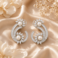 Rhodium Plated Cubic Zirconia Earring