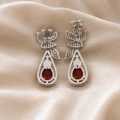 Rhodium Plated Cubic Zirconia Earrings