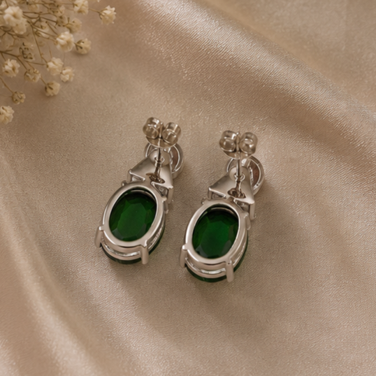 Rhodium Plated Cubic Zirconia Earrings