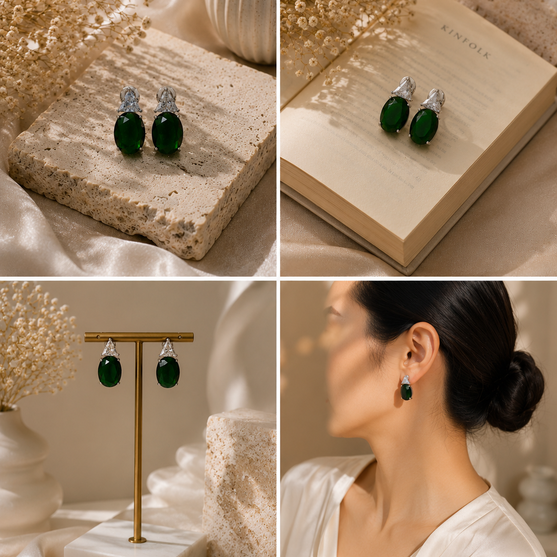 Rhodium Plated Cubic Zirconia Earrings