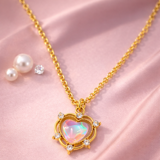 Luna Glow Stone Heart Shape Pendant Necklace