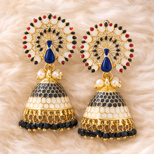 Gold Plated Peacock Earrings