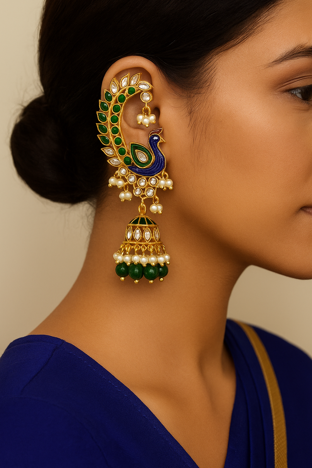 Gold Plated Peacock Earrings