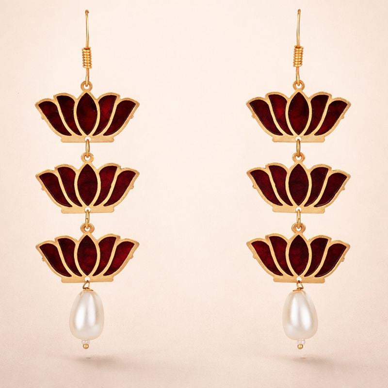 Gold Plated Lotus Earring