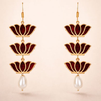 Gold Plated Lotus Earring