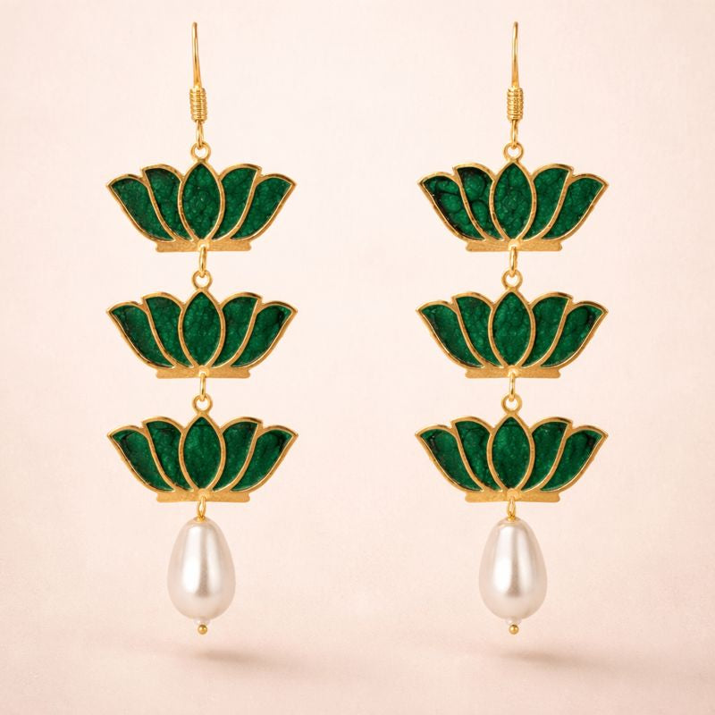 Gold Plated Lotus Earring