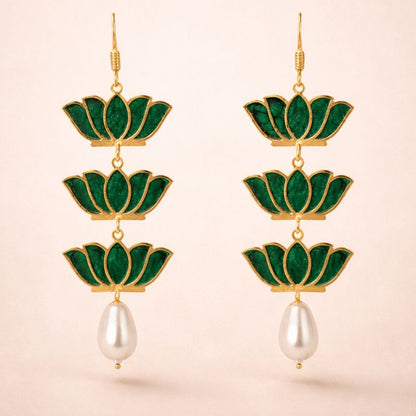 Gold Plated Lotus Earring