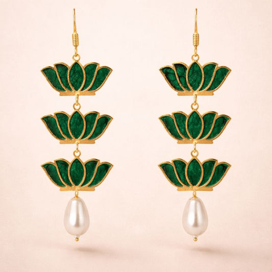 Gold Plated Lotus Earring