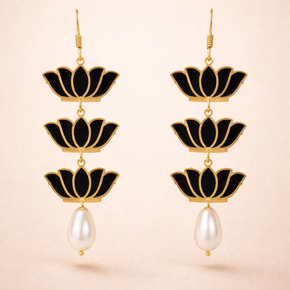 Gold Plated Lotus Earring