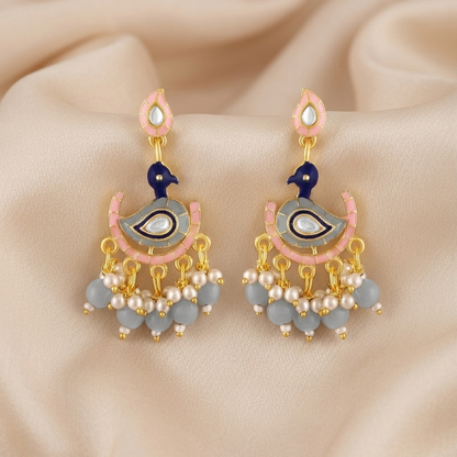 Gold Plated Peacock Earrings