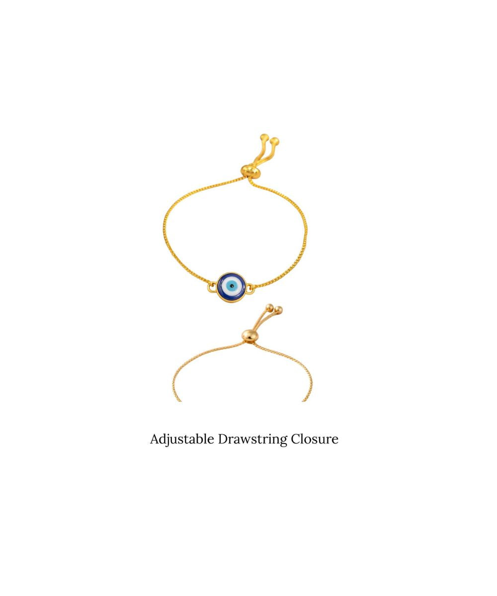 Gold-Plated Evil Eye Adjustable Bracelet