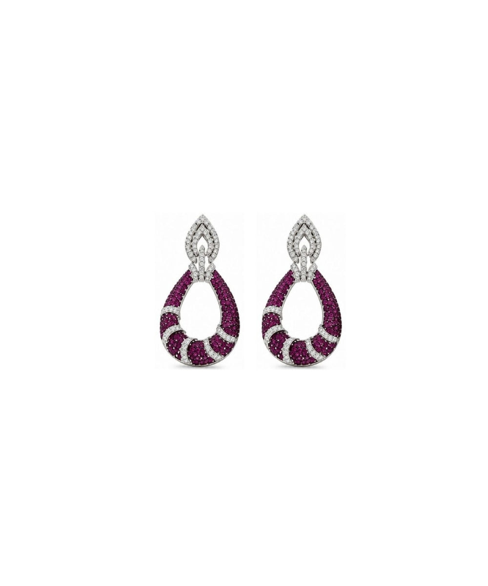 Rhodium Plated Cubic Zirconia Drop Earrings