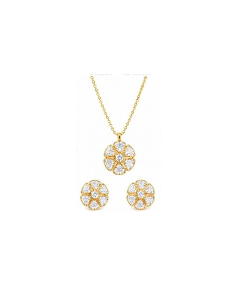 Rose Gold Plated Cubic Zirconia Pendant Set