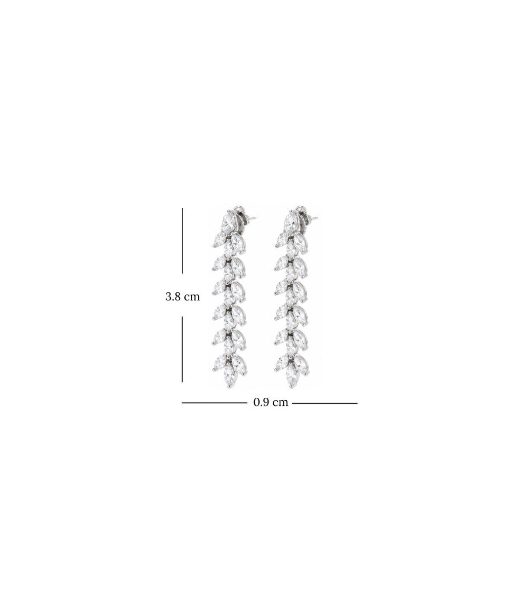 Rhodium Plated Cubic Zirconia Drop Earrings