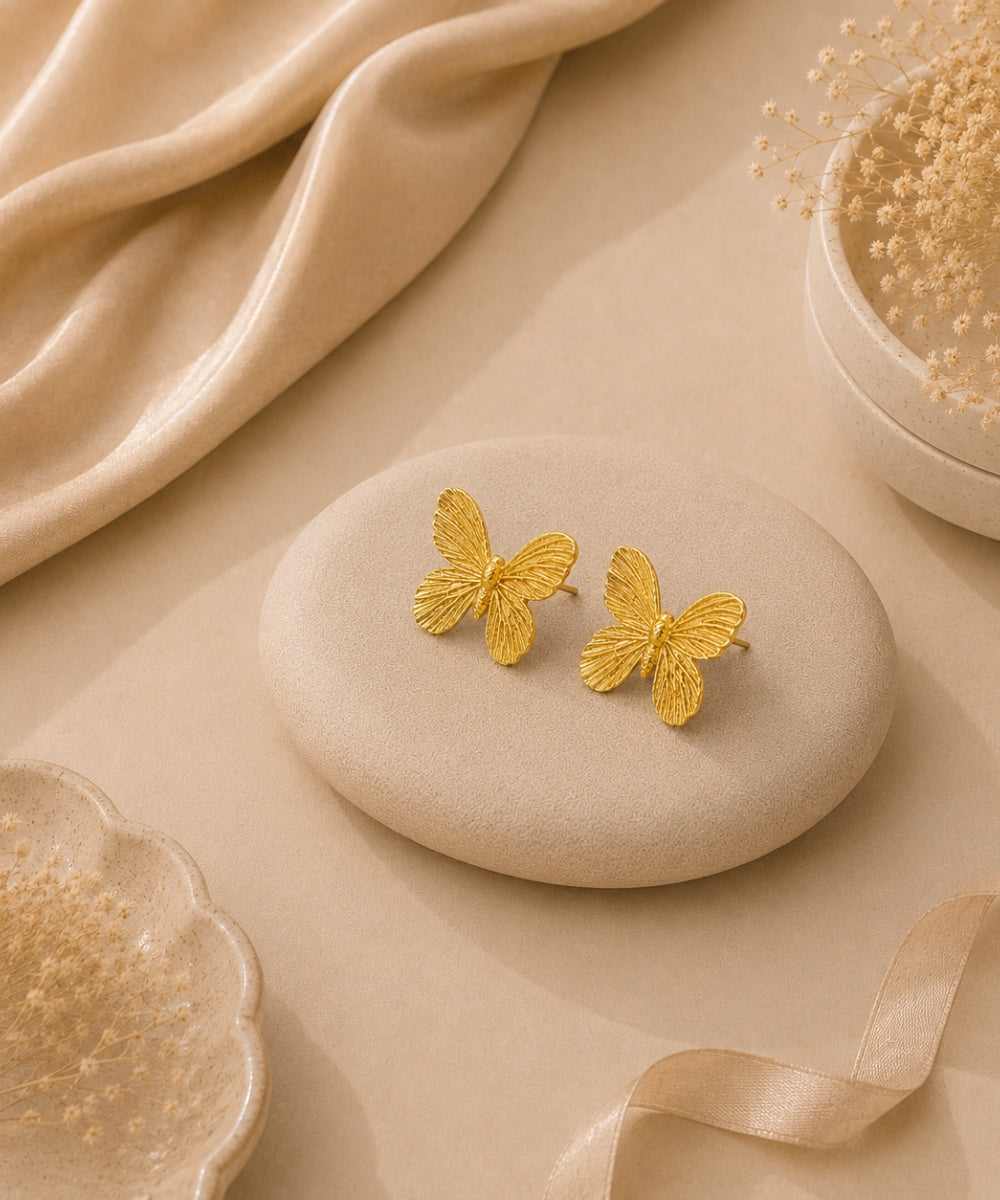 Gold Plated Butterfly Earrings