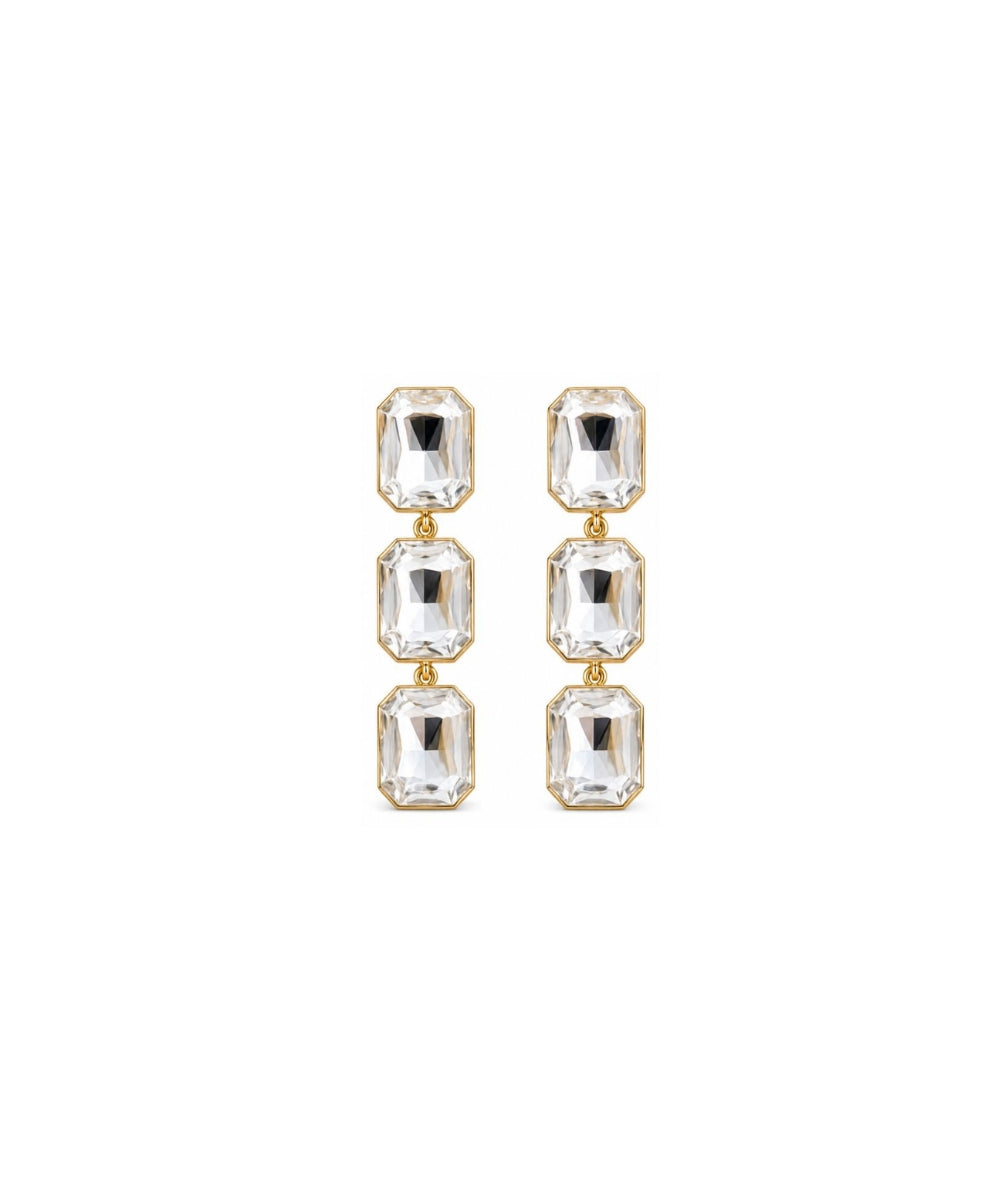 Gold Plated Kundan Drop Earrings