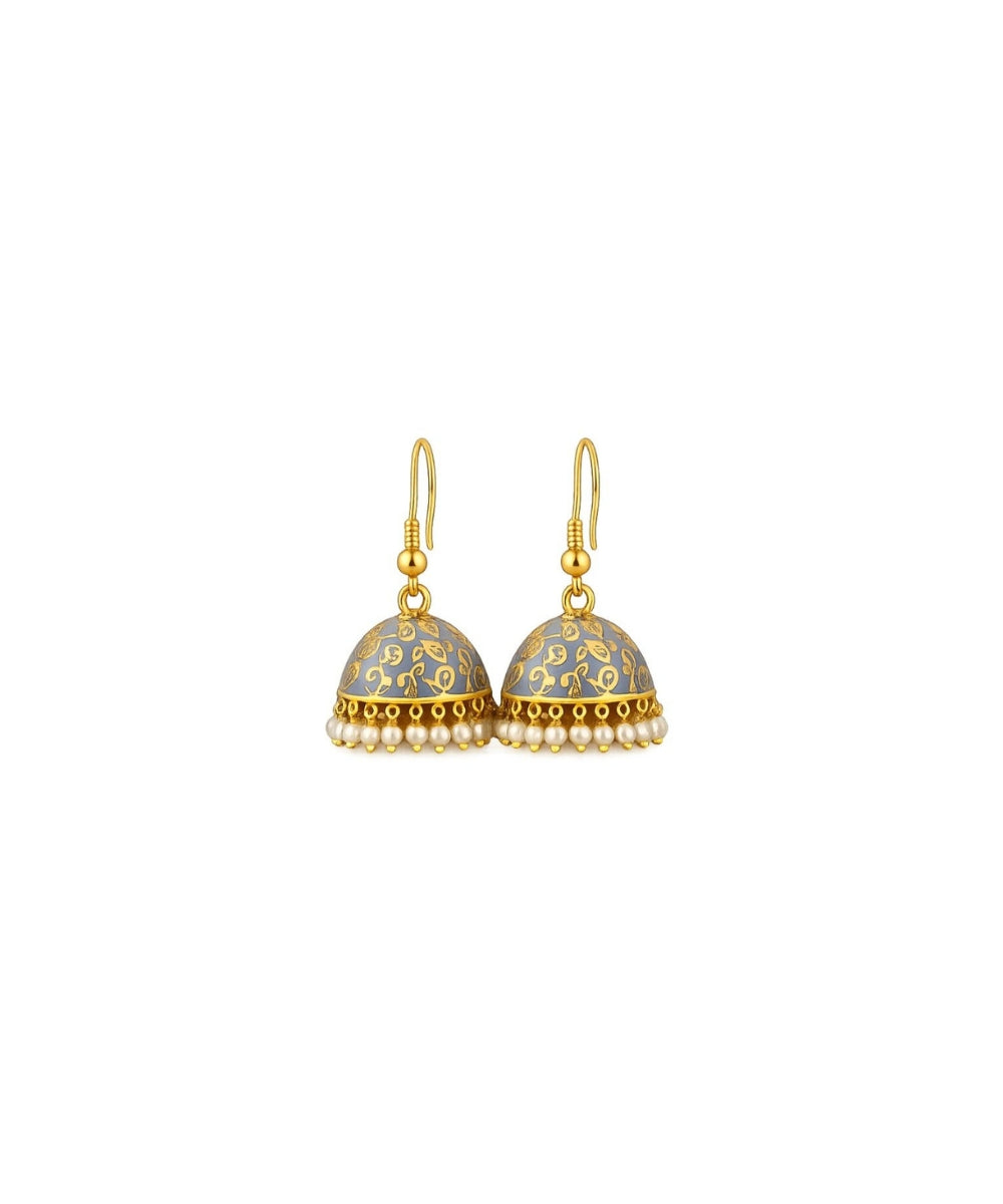 Classic Gold-Plated Pearl Drop Jhumki Earrings