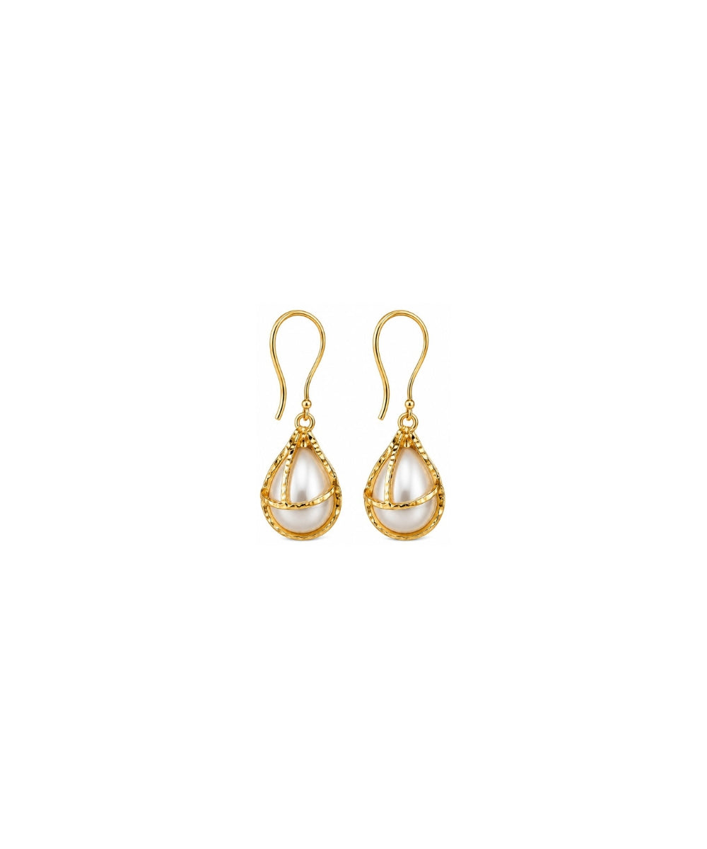 Gold Plated Pearl Drop Earrings