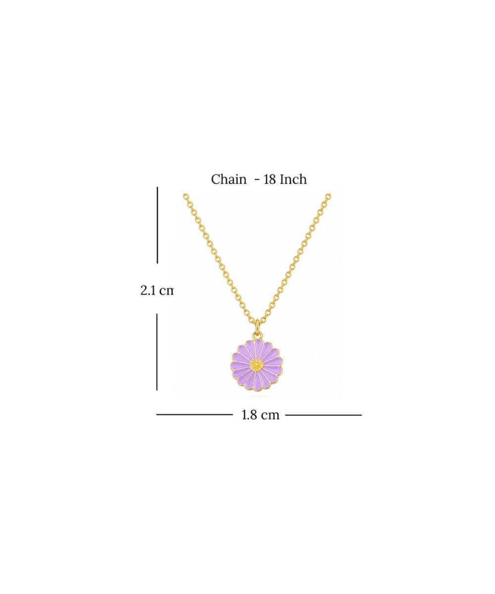 Gold Plated Flower Style Pendant Chain