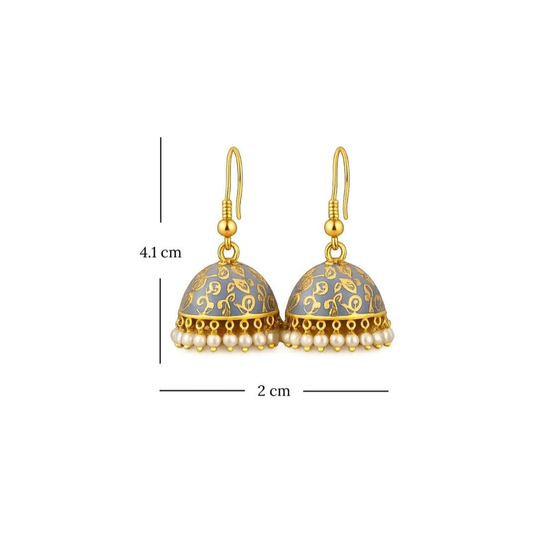Gold Plated Pearl Jhumki Earrings