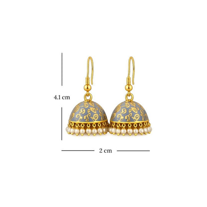 Gold Plated Pearl Jhumki Earrings