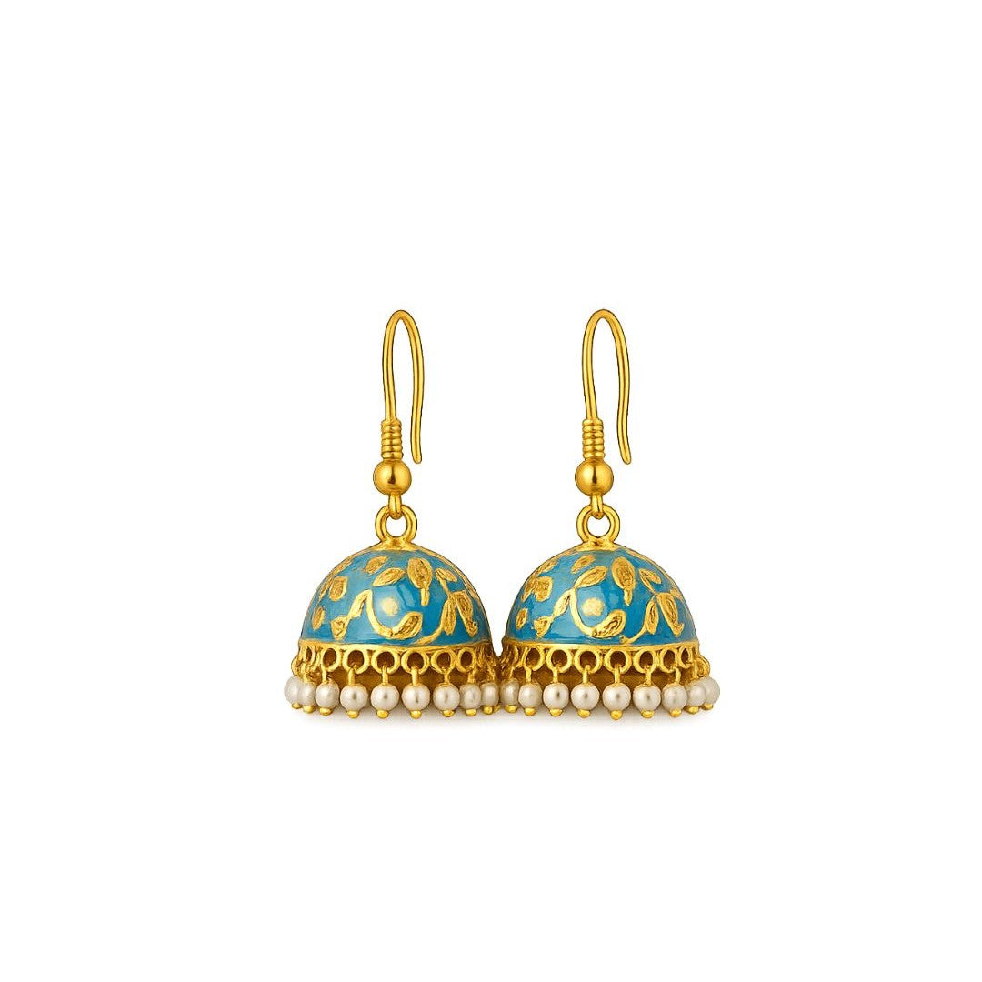 Gold Plated Pearl Jhumki Earrings