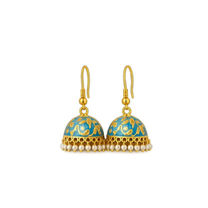 Gold Plated Pearl Jhumki Earrings