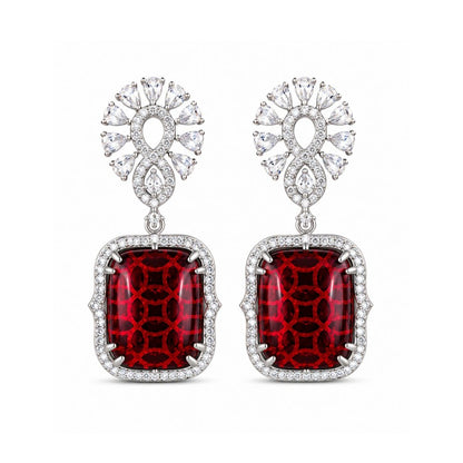 Rhodium Plated CZ Earrings