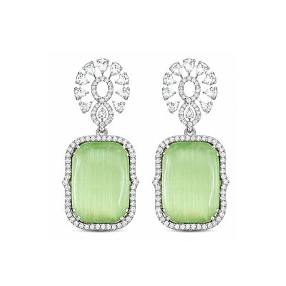 Rhodium Plated CZ Earrings