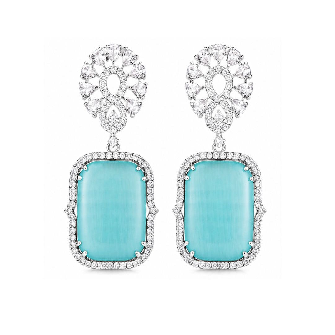 Rhodium Plated CZ Earrings