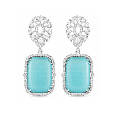 Rhodium Plated CZ Earrings