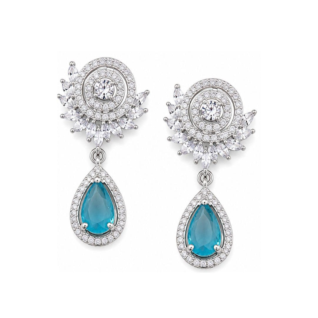 Rhodium Plated CZ Earrings