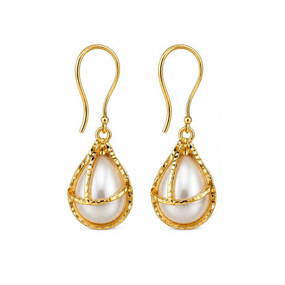 Gold Plated Pearl Earrings