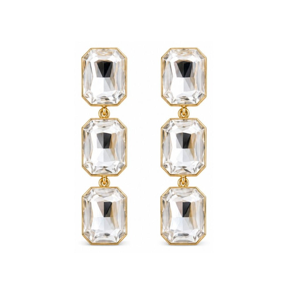 Gold Plated Kundan Drop Earrings