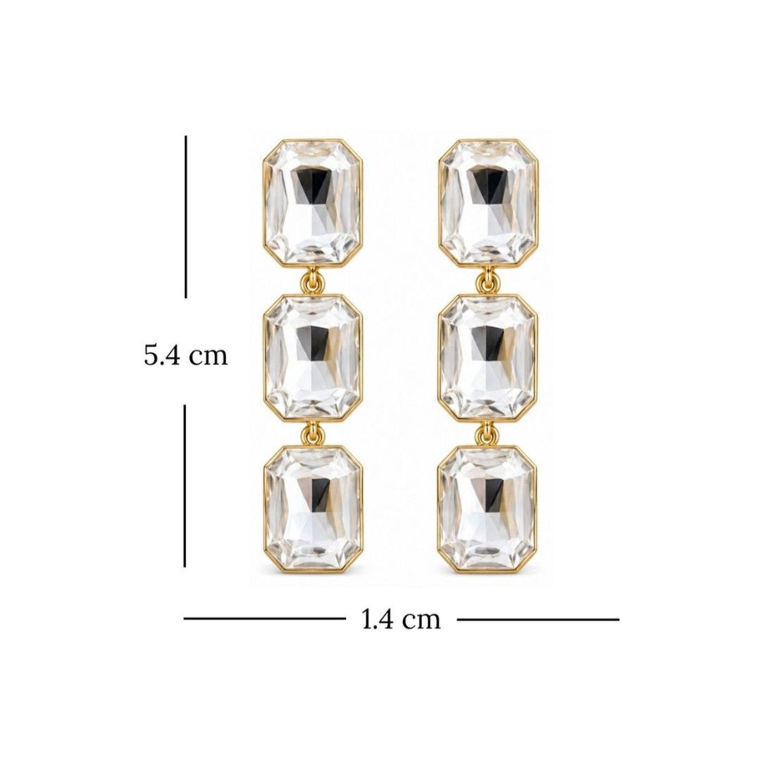 Gold Plated Kundan Drop Earrings
