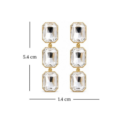 Gold Plated Kundan Drop Earrings