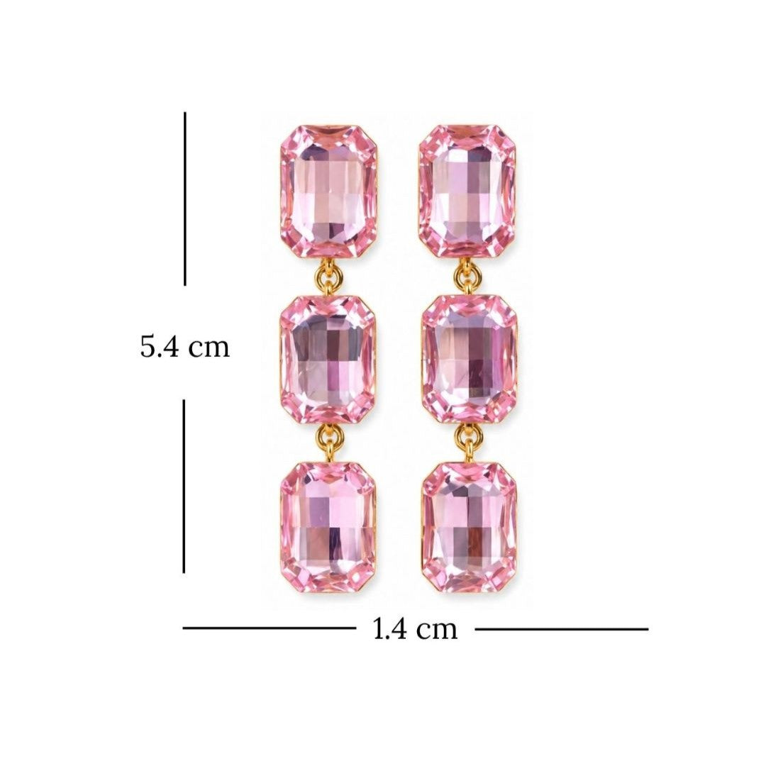 Gold Plated Kundan Drop Earrings