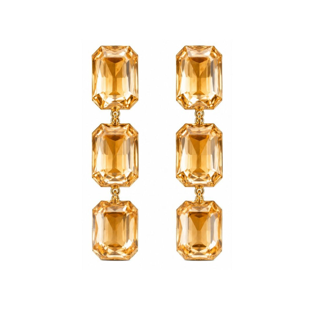 Gold Plated Kundan Drop Earrings