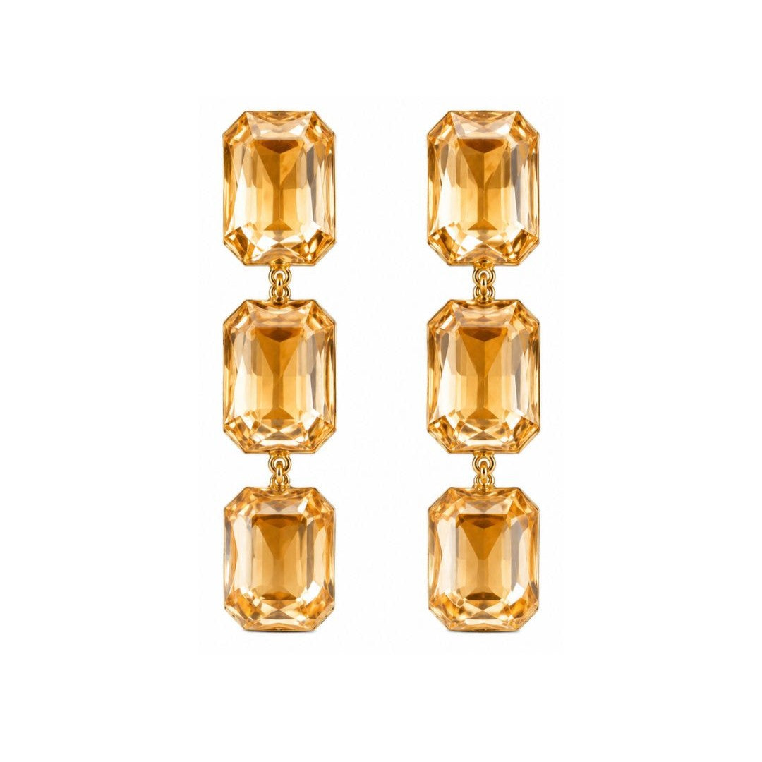 Gold Plated Kundan Drop Earrings