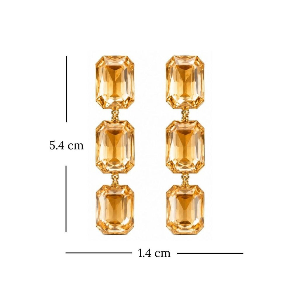 Gold Plated Kundan Drop Earrings