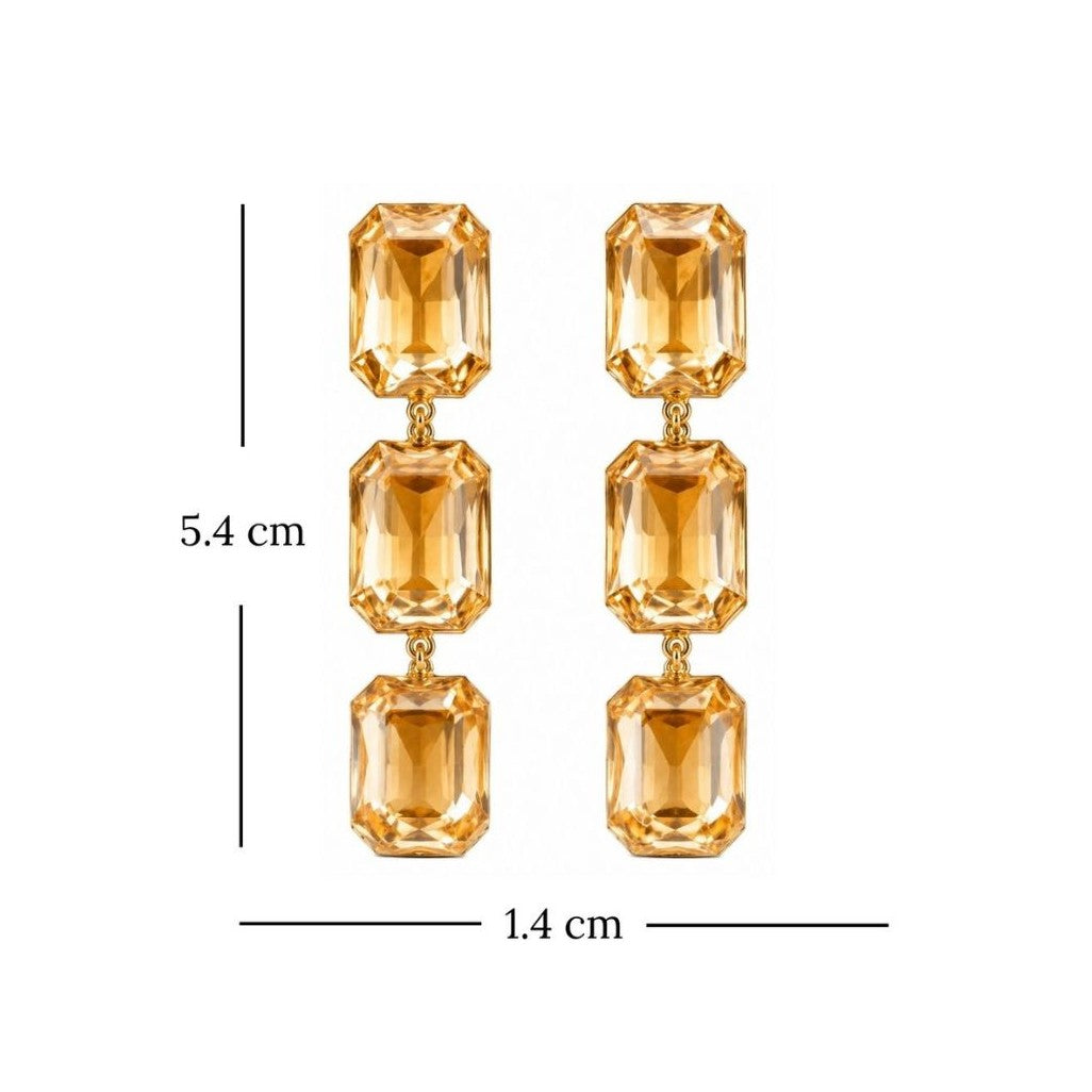 Gold Plated Kundan Drop Earrings