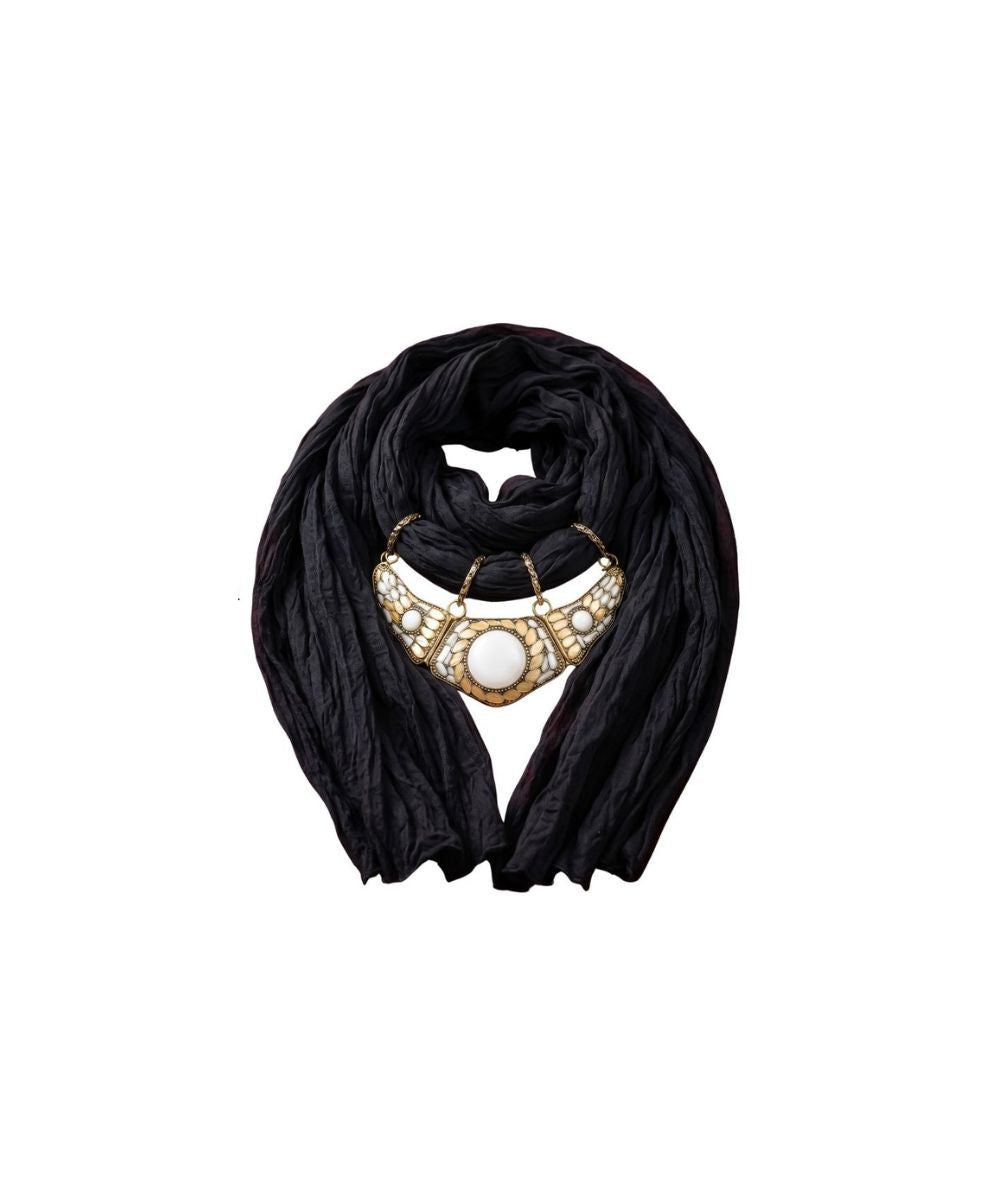 Georgette Scarf With Indian Jewelry