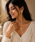 Rose Gold Plated Cubic Zirconia Pendant Set