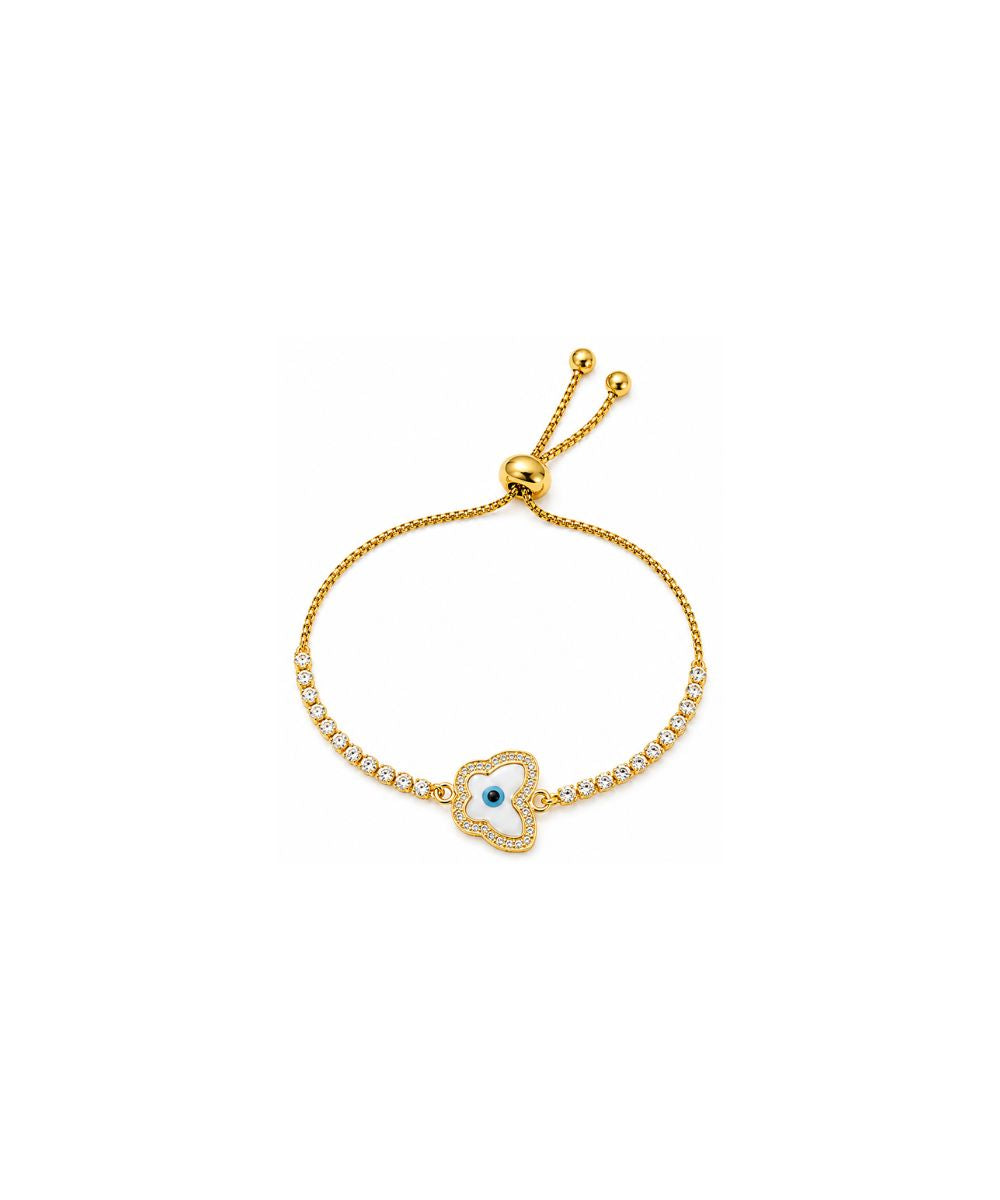 Evil Eye Butterfly Bracelet with Cubic Zirconia