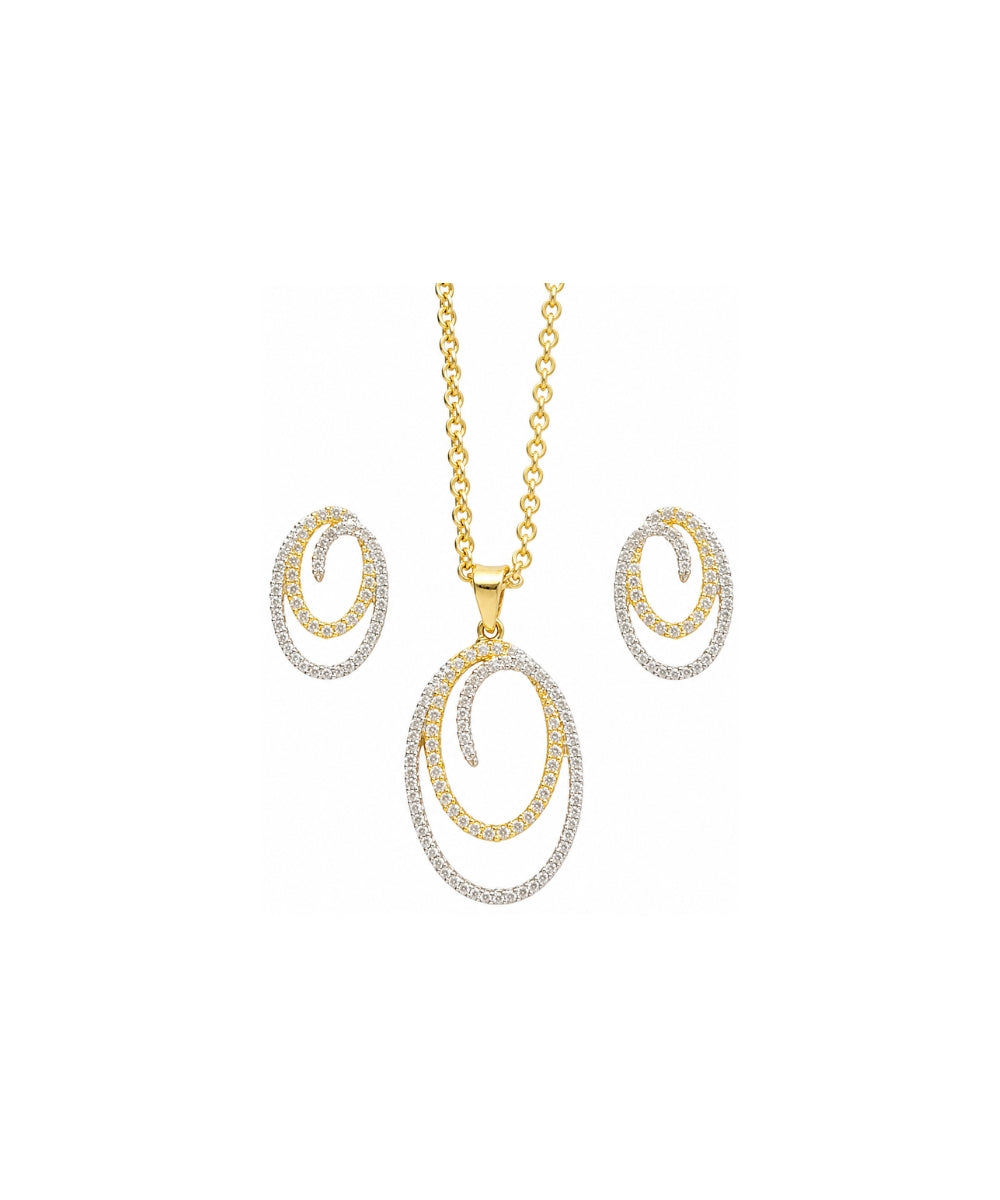 Gold-Plated Cubic Zirconia Pendant Set
