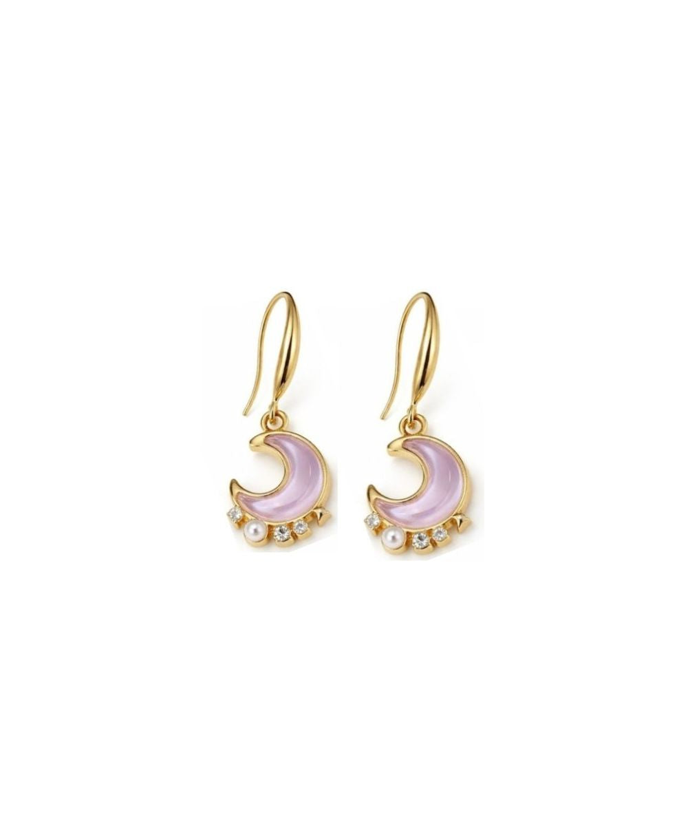 Gold Plated Luna Glow Stone Drop Earrings