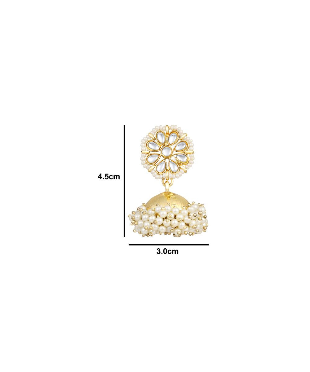 Gold Plated Kundan Jhumka Earrings