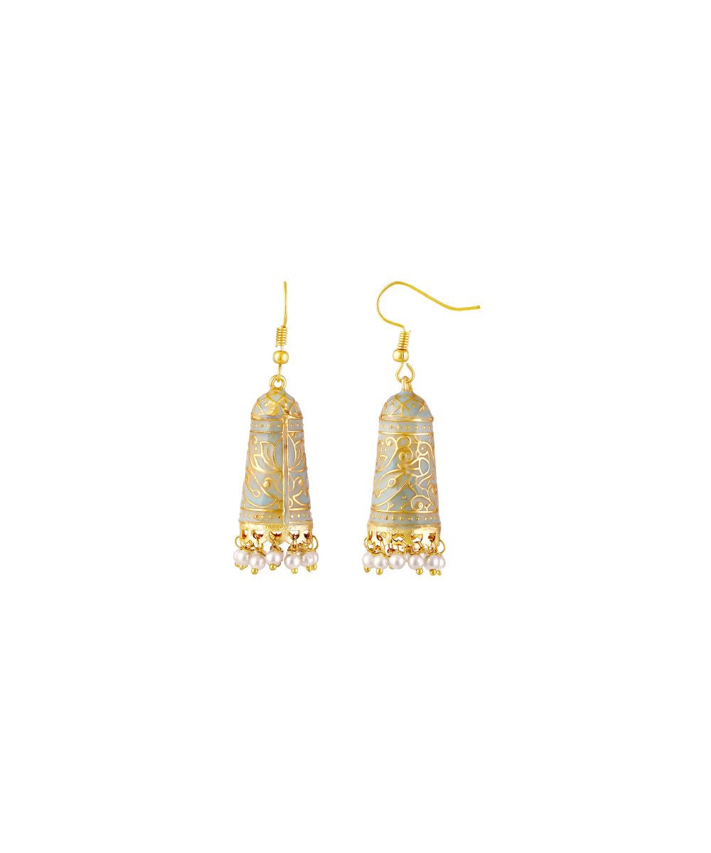 Gold Plated Enamel Earrings
