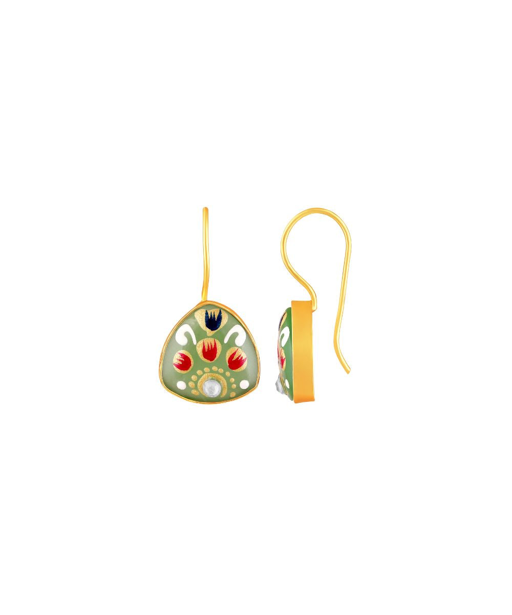 Gold Plated Hand-Painted Earrings